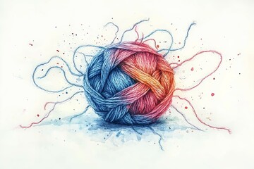 Wall Mural - The Tangled Yarn Ball, Attention Deficit/Hyperactivity Disorder ADHD