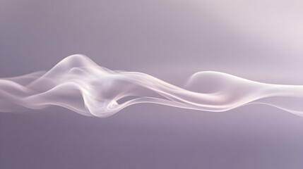 Wall Mural - steam trails curling softly against a plain lavender gray background, with even and soft lighting