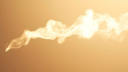 Wall Mural - steam trails rising smoothly against a warm beige background, evenly lit and clearly defined