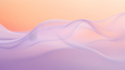 Wall Mural - thin fog forming delicate curves against a solid lavender and peach backdrop, illuminated for enhanc