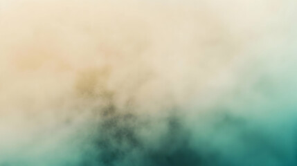 Poster - thin fog softly dispersing into a muted beige and teal backdrop, evenly illuminated for smooth clari