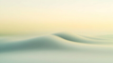 Poster - thin fog softly settling into a muted light yellow-green background, with diffused lighting highligh