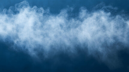 Wall Mural - thin mist creating abstract patterns against a solid steel blue background, evenly lit for sharp tex