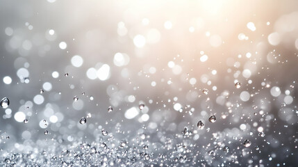Canvas Print - water spray droplets captured mid-motion against a gradient ivory gray background, bright and evenly