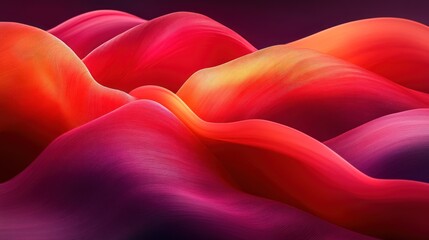 Wall Mural - Abstract red and orange wave forms.
