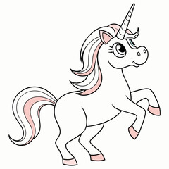 Canvas Print - unicorn cartoon isolated vector illustration