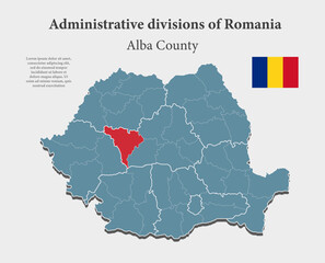 Wall Mural - Vector map Romania - Alba County