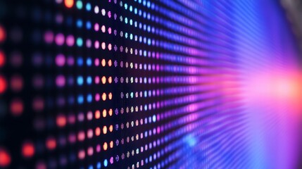 Leinwandbilder - Blue Purple Digital Dots Illuminated Light Art Pattern Background : Generative AI
