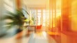 © CLOVER BACKGROUND - Blurred Abstract Interior Office Space with Soft Lighting