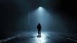 © Mrammon - A lone figure standing under a broken streetlight in a rainy urban alley