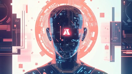 Wall Mural - wide angle futuristic technology background vector for ai concepts