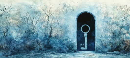 Wall Mural - The Frozen Keyhole, Social Anxiety Disorder