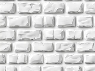 Sticker - The surface of a homemade white loft-style brick wall, featuring gypsum decorative plaster seams, painted with white paint and varnished, serves as the background texture