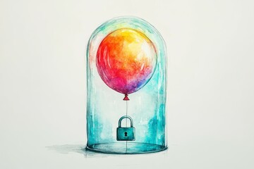 Wall Mural - The Locked Balloon, Specific Phobias