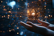© 99zoom - Futuristic Technology Sphere with Glowing Circuitry and AI Concept in Hands Depicting Digital Innovation and Advanced Cyber Design