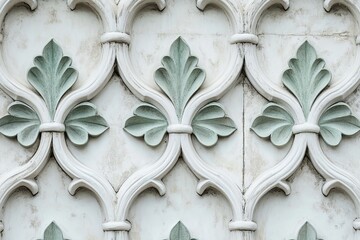 Wall Mural - White gypsum ceiling featuring Gothic design elements