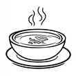 © lestari - Hot soup bowl steaming on a plate, good for food illustration, coloring book, or recipe card