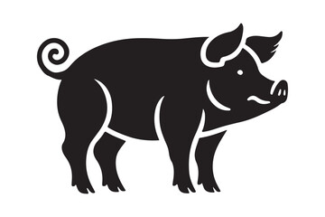 Pig silhouette vector art