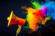© Niko - vibrant megaphone radiating colorful waves for enhanced customer engagement. generative ai