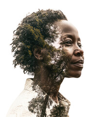 Wall Mural - PNG Middle-aged African environmentalist photography portrait exposure.