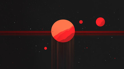 Wall Mural - red laser beam light line on a black background, an abstract glowing effect with a red flare and len