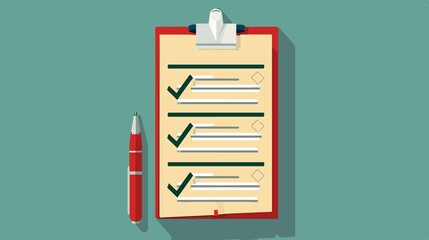 Professional Checklist Web Template Animation Flat Vector Illustration