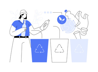 Wall Mural - trash sorting isolated cartoon vector illustrations.