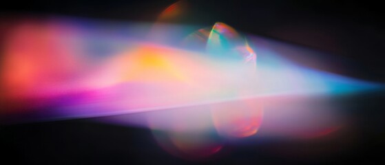 Wall Mural - abstract light streaks in vibrant pink, orange, and blue hues create a dreamy, ethereal effect.