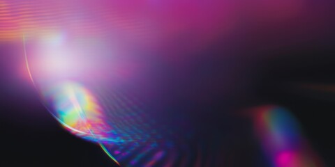 Wall Mural - Abstract iridescent light streaks on a dark background.  A vibrant, colorful display.