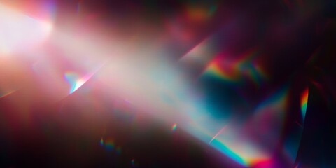 Wall Mural - abstract light refraction, showcasing vibrant iridescent hues and dynamic interplay of light and sha