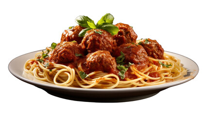 Canvas Print - PNG Meat ball spaghetti food pasta plate.