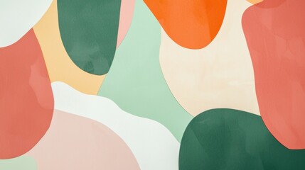 Wall Mural - modern abstract background featuring overlapping shapes in various colors, creating a visually appea