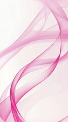 Wall Mural - elegant pink waves are flowing gracefully on a white background, creating a visually appealing abstr