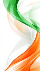 Wall Mural - orange and green waves are creating a dynamic and vibrant abstract composition on a clean white back