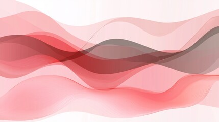 Wall Mural - smooth, translucent waves in shades of red and pink create a dynamic and flowing abstract compositio