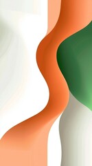 Wall Mural - smooth, undulating shapes in orange and green create a dynamic and visually appealing abstract compo