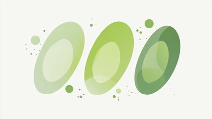 Wall Mural - overlapping green gradient ovals create a modern, abstract background design with scattered dots, pe