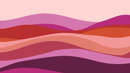 Wall Mural - abstract wavy background featuring shades of pink, red, and purple, creating a layered, flowing effe