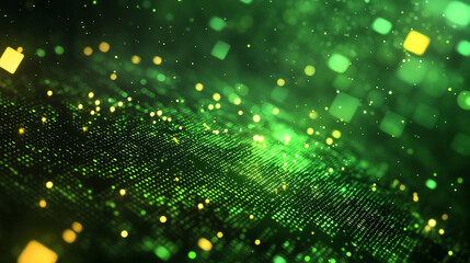 abstract green and yellow digital binary data computer background with minimalistic bright tones mod