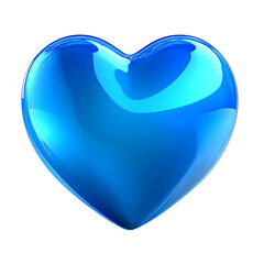 Wall Mural - blue heart isolated 3d cartoon style illustration