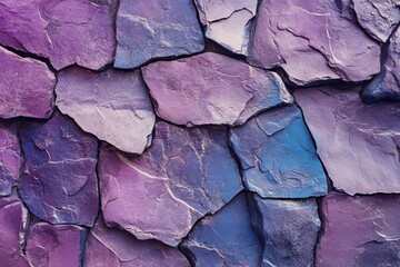 Wall Mural - A decorative stucco texture on a gypsum surface, set against a background of a purple cracked plaster wall