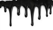 © Andrii - Realistic Dripping Black Liquid Pattern: Repeatable Fluid Paint On White. Halloween Or Black Friday Theme For Horizontal Border Design. Seamless And Oozing Effect.