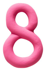 Wall Mural - PNG Plasticine number 8 pink text