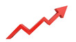 © NASSRI - Red upward arrow graph showing rising trend with transparent background for 3D upward statistic line of business success of stock market finance analysis of investment and economic growth, cut out