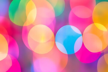 Canvas Print - Abstract Colorful Circles Bokeh Background