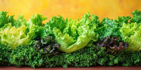 Wall Mural - Fresh and Crisp Green and Red Lettuce Leaves with Vibrant Colors Against a Bright Background Showcasing Natural Texture and Healthy Eating