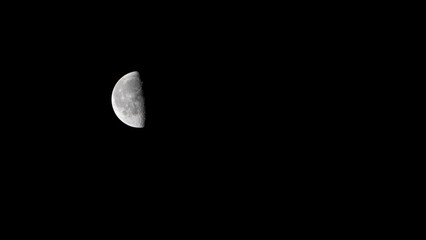 Wall Mural - the moon in the night sky, closeup of a half moon