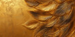 © Nika Lovecraft - Feathers and gold: Golden feathers with a slight accent on shimmer and texture, forming an elegant pattern with luxurious and refined elements