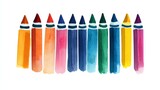 A colorful arrangement of crayons in various shades, showcasing a vibrant spectrum ideal for artistic creations and children's activities.