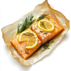 Poster - Salmon fillet baked in parchment 